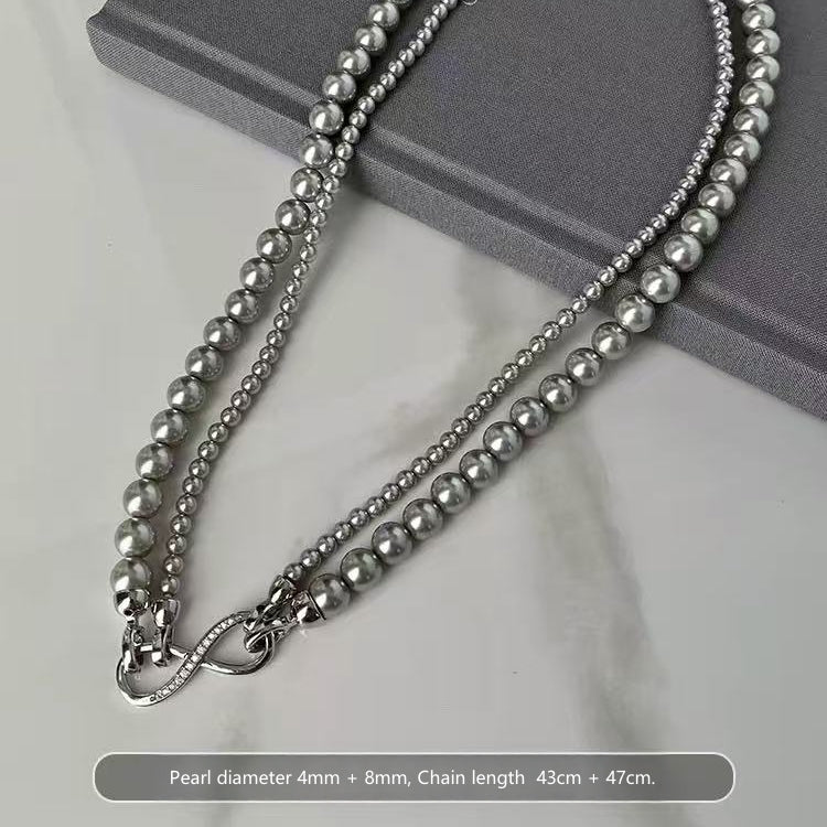 Layered pearl necklace – the perfect accessory for evening gowns at banquets, parties and formal dinners.