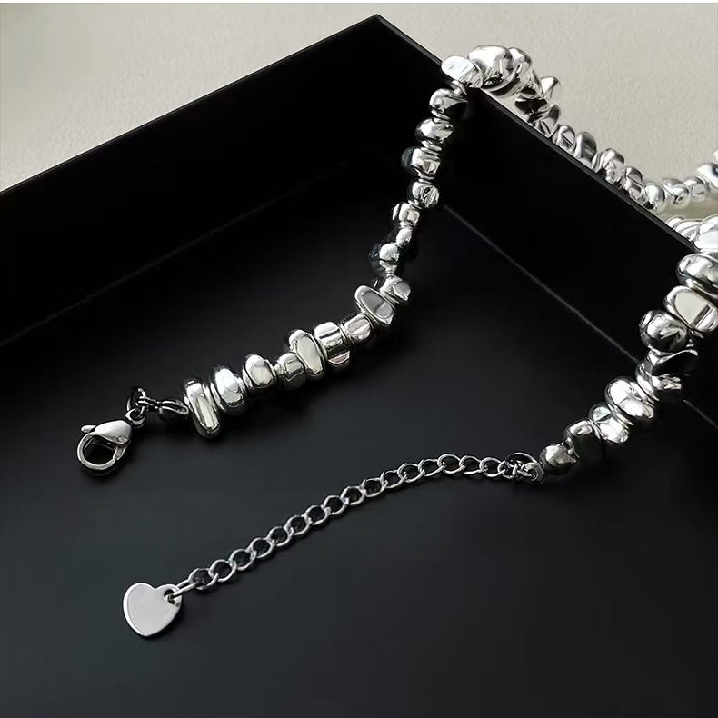 Crushed Silver Pearl Choker Necklace | Quiet Luxury Elegant Statement Jewelry