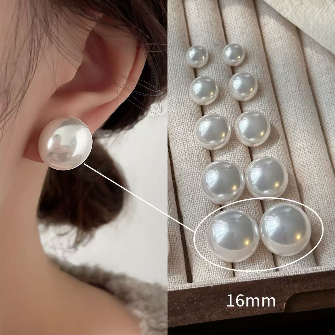 Pearl Earrings with Flashing Lights, 8MM, 10MM, 12MM, 14MM, 16MM