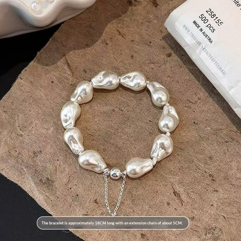 Baroque Pearl Bracelet, Magnetic Clasp, Luxurious Look