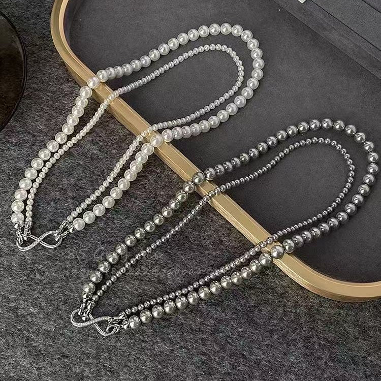 Layered pearl necklace – the perfect accessory for evening gowns at banquets, parties and formal dinners.