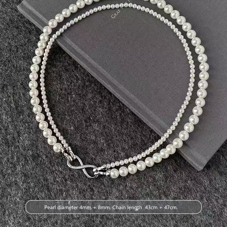 Layered pearl necklace – the perfect accessory for evening gowns at banquets, parties and formal dinners.