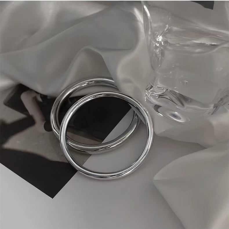 Minimal Polished Titanium Steel Bangle | Anti-Fade Cold Luxury Essential