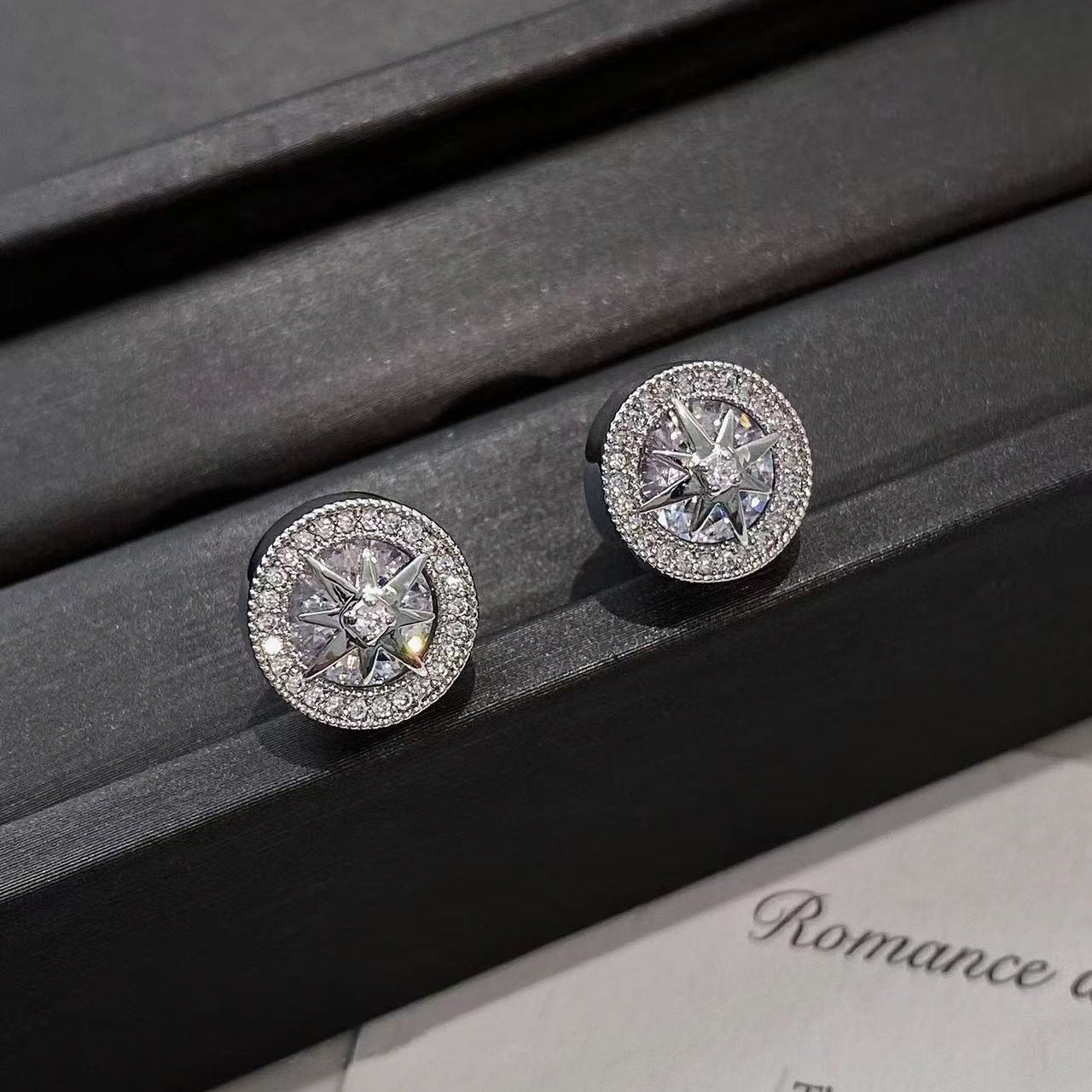 Halo Paved Rhinestone Stud Earrings | Dazzling Luxury Minimalist Bling