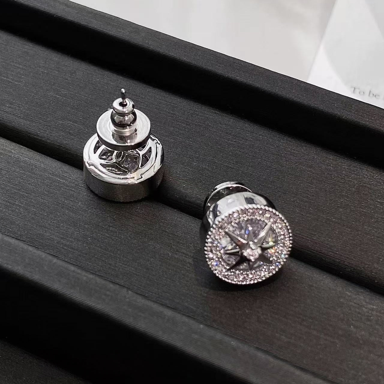 Halo Paved Rhinestone Stud Earrings | Dazzling Luxury Minimalist Bling