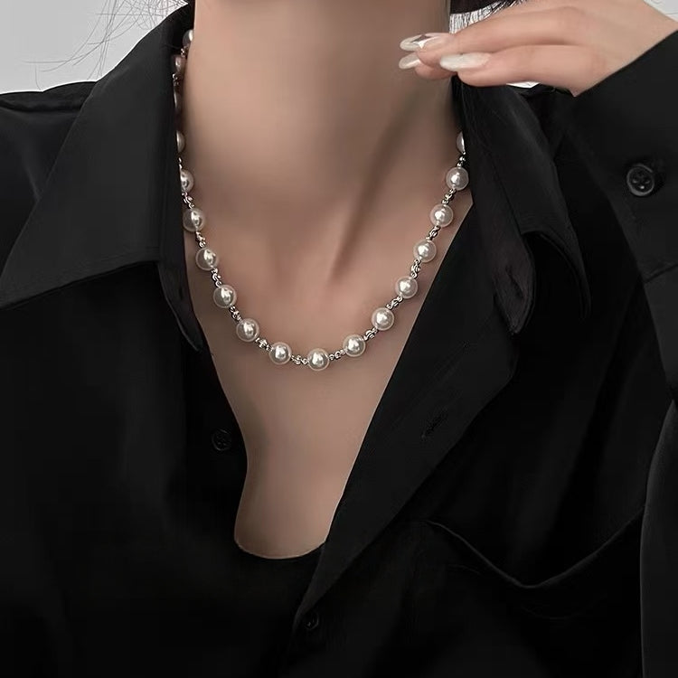 Designer Mixed Pearl Spliced Necklace | Timeless Elegant Luxury Jewelry