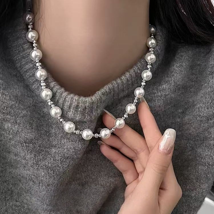 Designer Mixed Pearl Spliced Necklace | Timeless Elegant Luxury Jewelry
