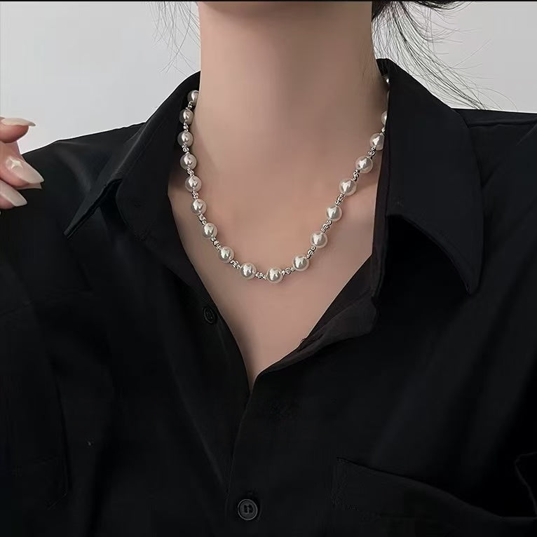 Designer Mixed Pearl Spliced Necklace | Timeless Elegant Luxury Jewelry