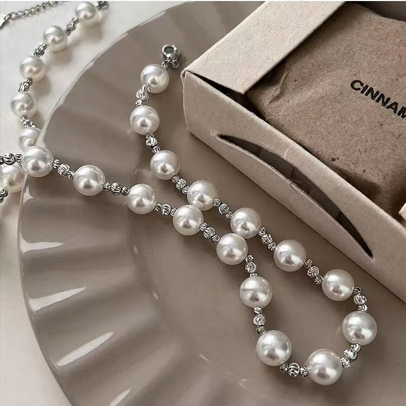 Designer Mixed Pearl Spliced Necklace | Timeless Elegant Luxury Jewelry