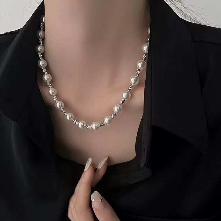 Designer Mixed Pearl Spliced Necklace | Timeless Elegant Luxury Jewelry