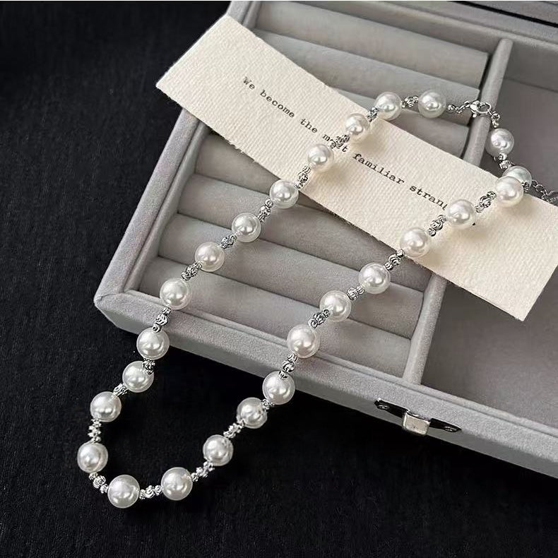 Designer Mixed Pearl Spliced Necklace | Timeless Elegant Luxury Jewelry
