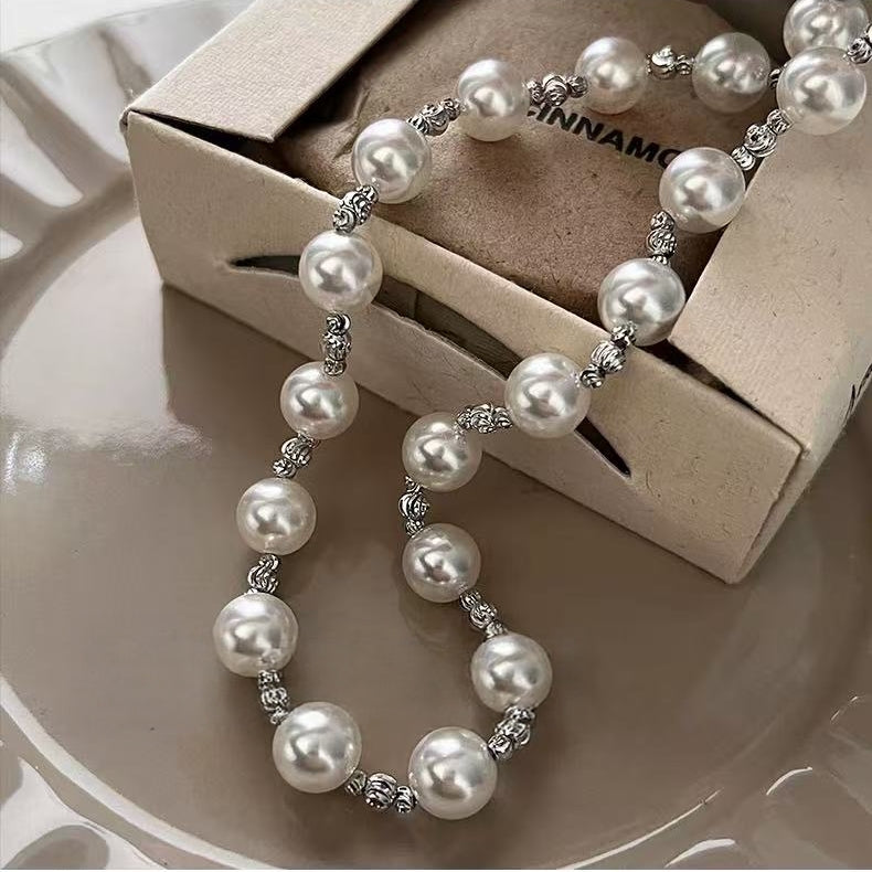 Designer Mixed Pearl Spliced Necklace | Timeless Elegant Luxury Jewelry