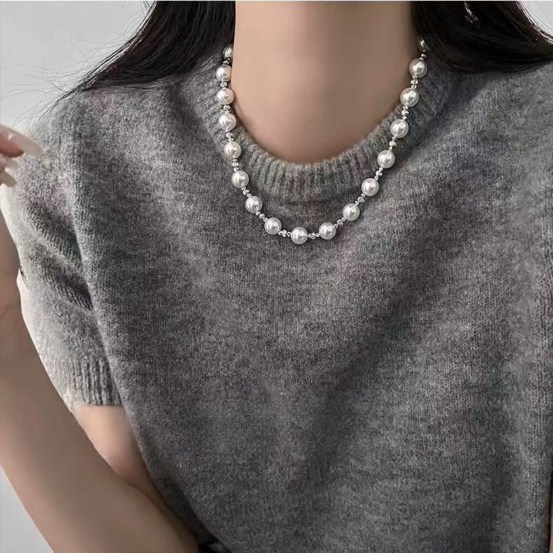Designer Mixed Pearl Spliced Necklace | Timeless Elegant Luxury Jewelry