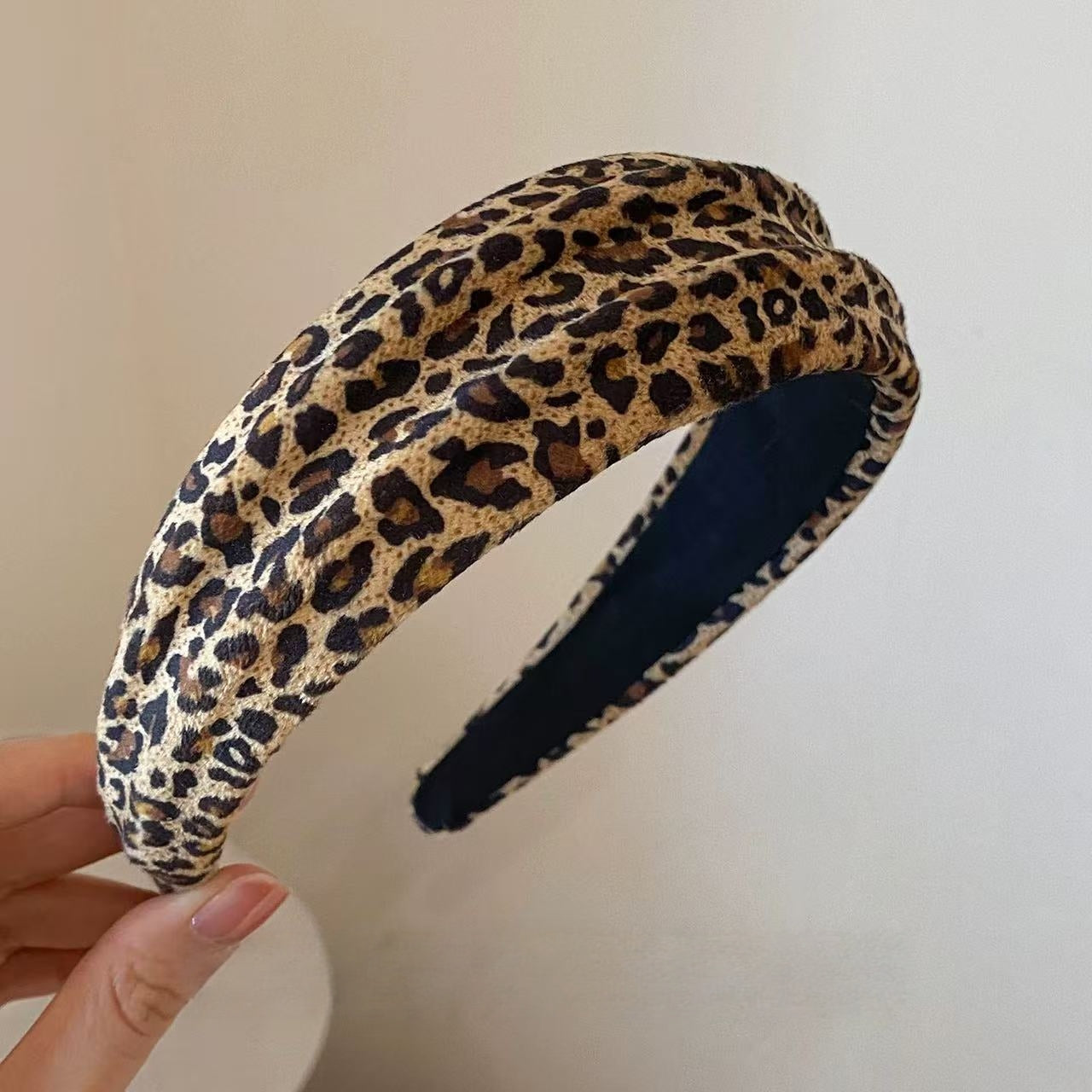 Retro Leopard Print Wide Padded Headband | Chic Luxury Elegant Hair Accessory