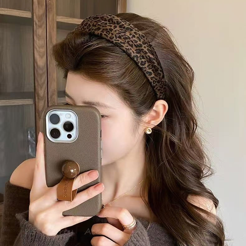 Retro Leopard Print Wide Padded Headband | Chic Luxury Elegant Hair Accessory