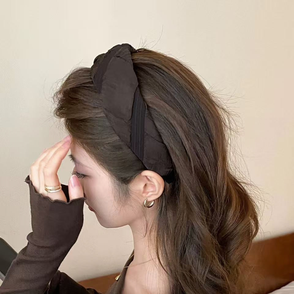 Vintage Coffee Twisted Wide Padded Headband | Sophisticated Luxury Hair Accessory