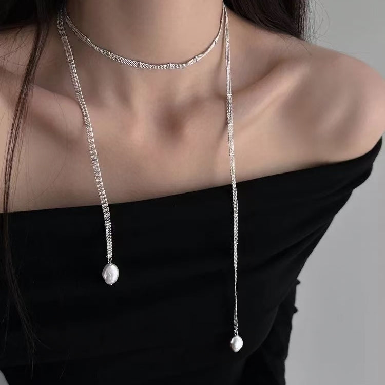Luxury Layered Pearl Lariat Y-Necklace | Elegant Glam Jewelry for Evening Gowns