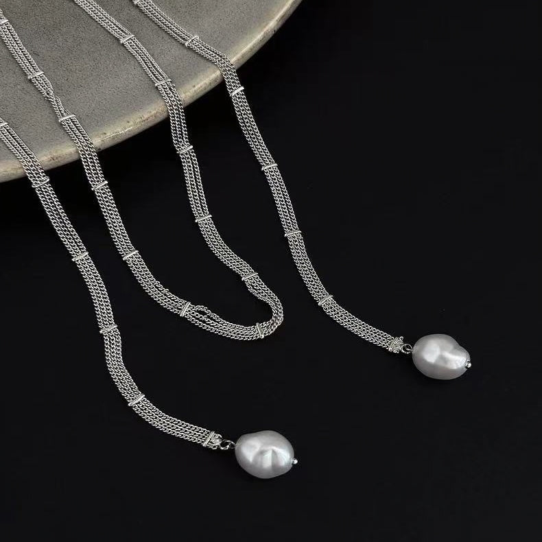 Luxury Layered Pearl Lariat Y-Necklace | Elegant Glam Jewelry for Evening Gowns