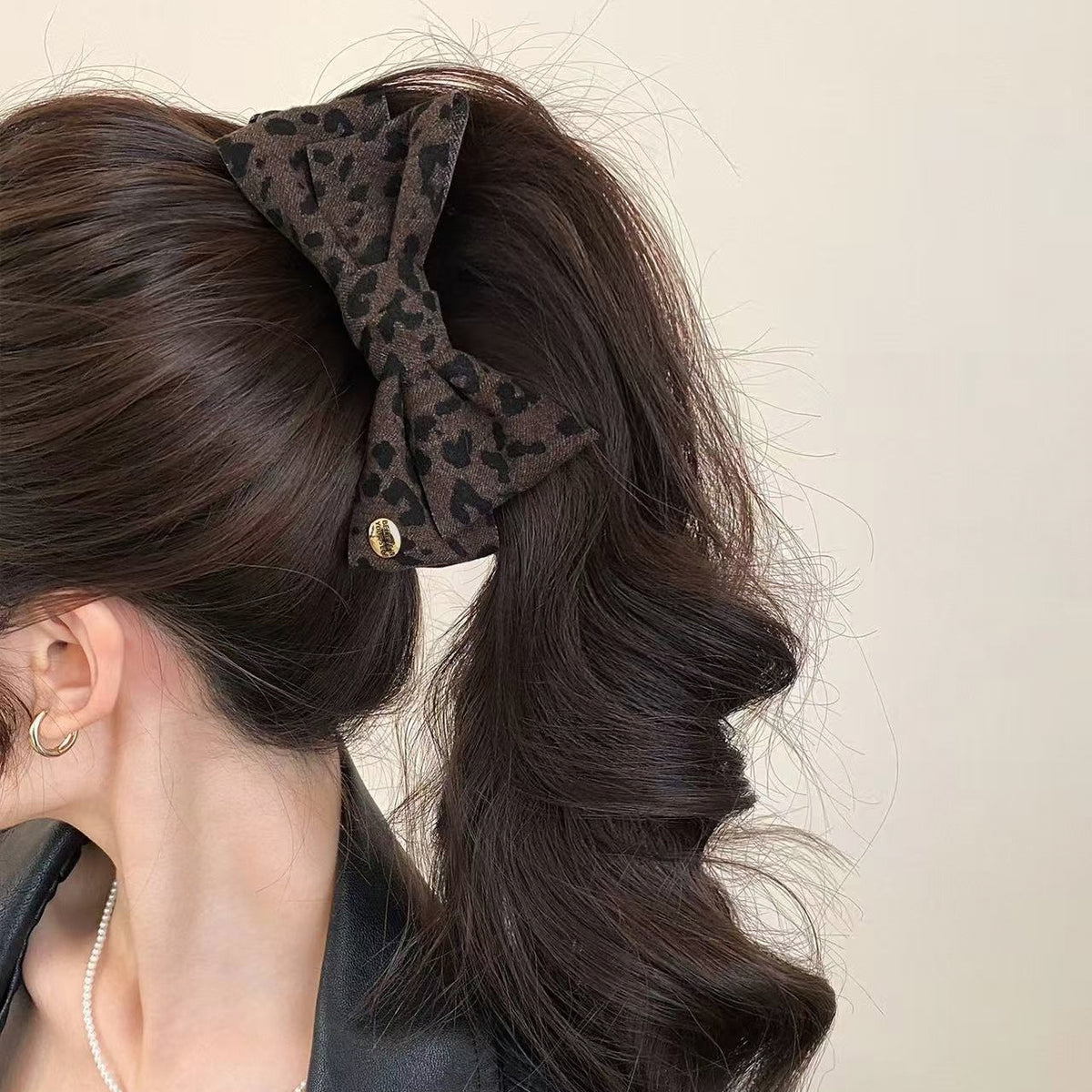 Vintage Leopard Bow Hair Clip | Elegant Luxury Hair Accessory