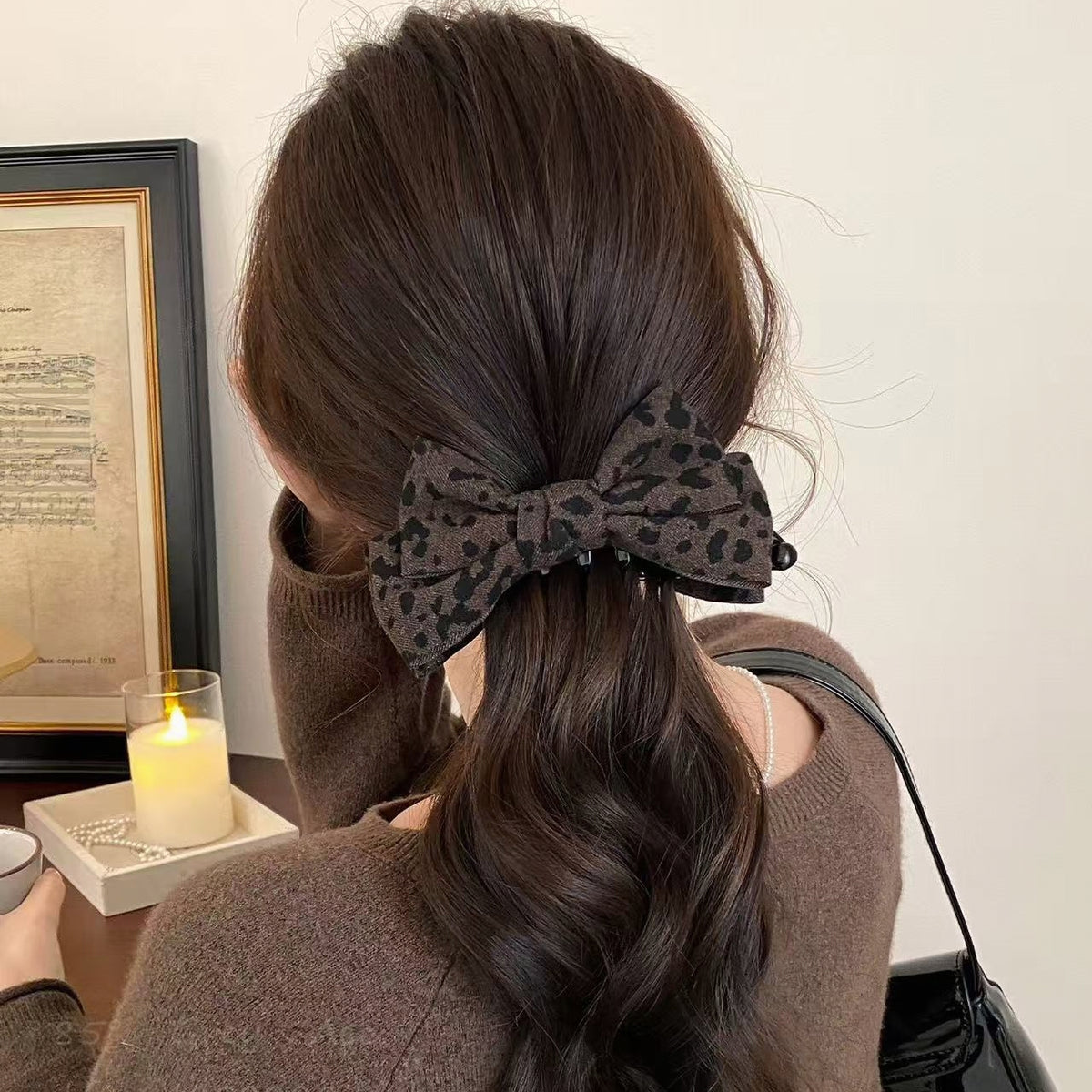 Vintage Leopard Bow Hair Clip | Elegant Luxury Hair Accessory
