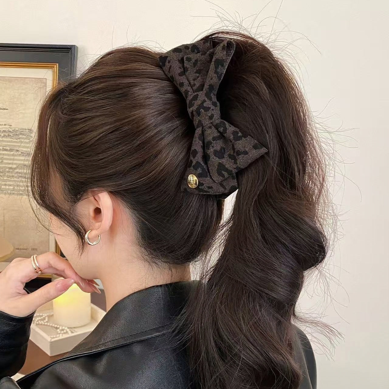 Vintage Leopard Bow Hair Clip | Elegant Luxury Hair Accessory