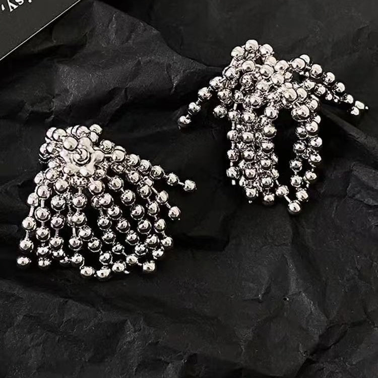Sparkling Beaded Tassel Drop Earrings | Luxury Elegant Statement Jewelry
