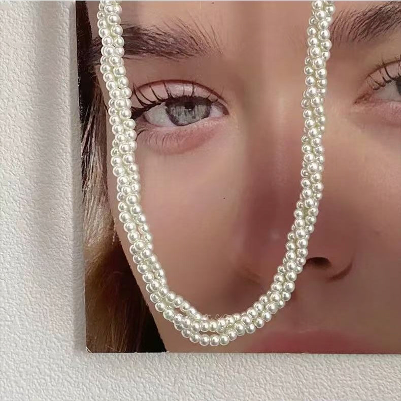 French Vintage Multi-Strand Twisted Pearl Necklace: A Touch of Elegance