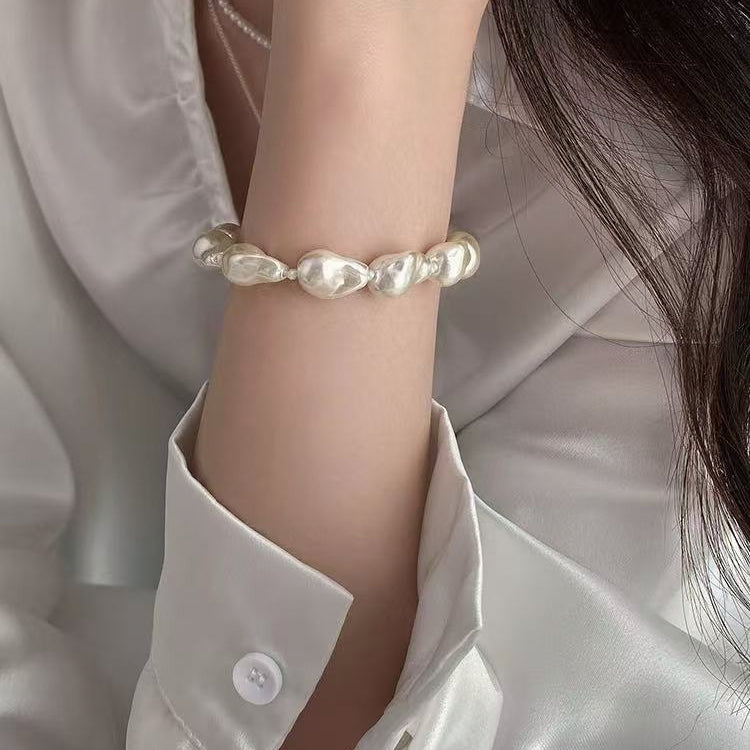Baroque Pearl Bracelet, Magnetic Clasp, Luxurious Look