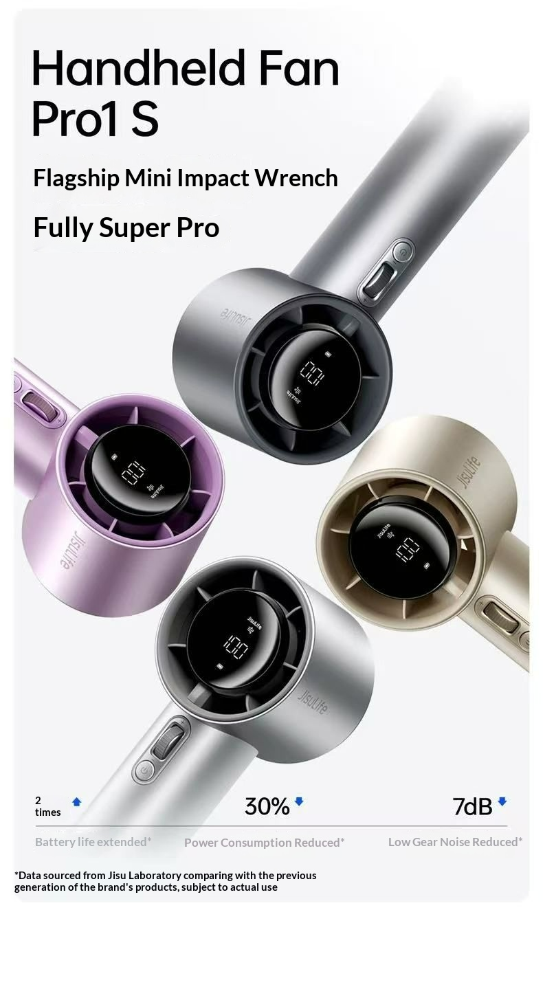 Ultra-fast, energy-efficient, high-quality aluminium alloy handheld mini fan – turbo mini portable USB fast charging and rapid cooling