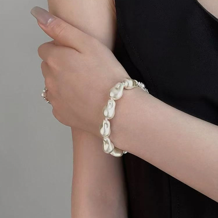 Baroque Pearl Bracelet, Magnetic Clasp, Luxurious Look