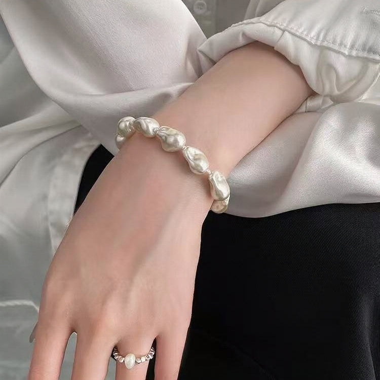 Baroque Pearl Bracelet, Magnetic Clasp, Luxurious Look