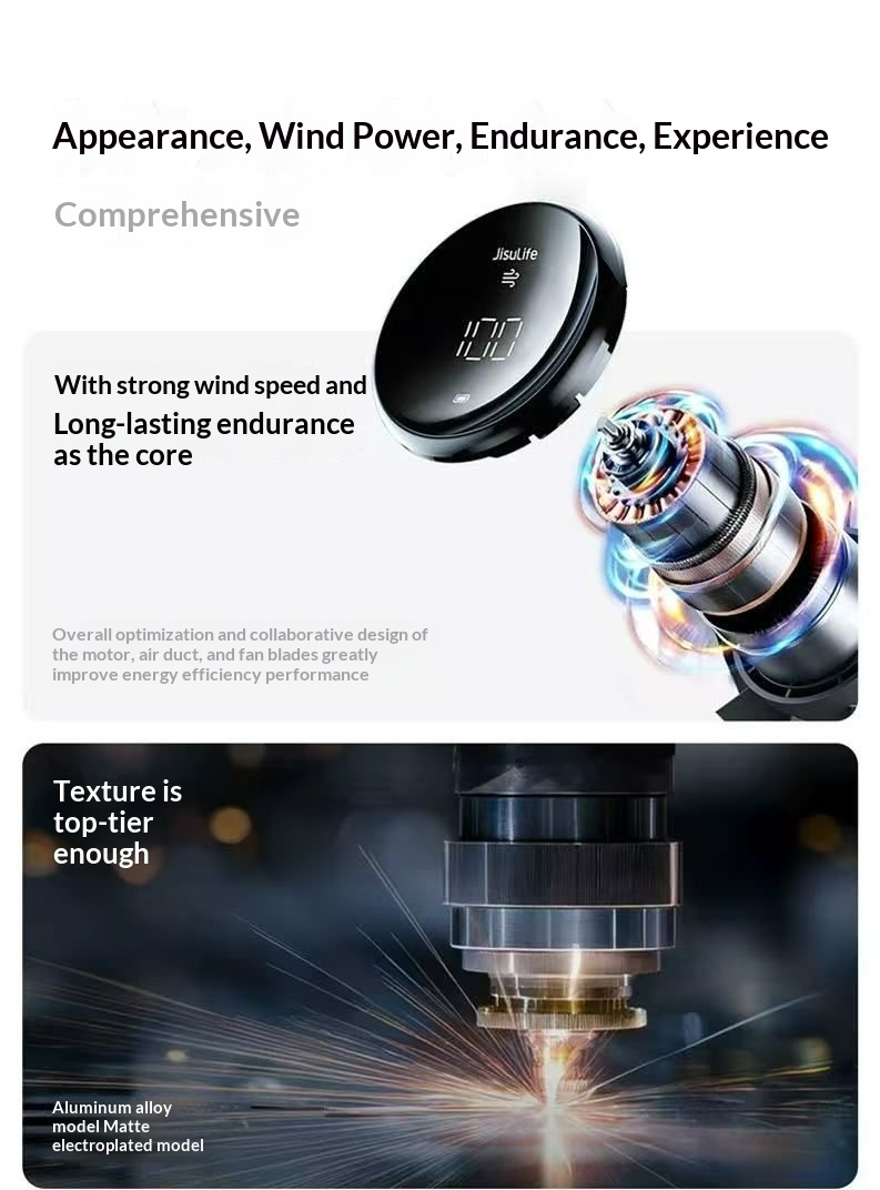 Ultra-fast, energy-efficient, high-quality aluminium alloy handheld mini fan – turbo mini portable USB fast charging and rapid cooling