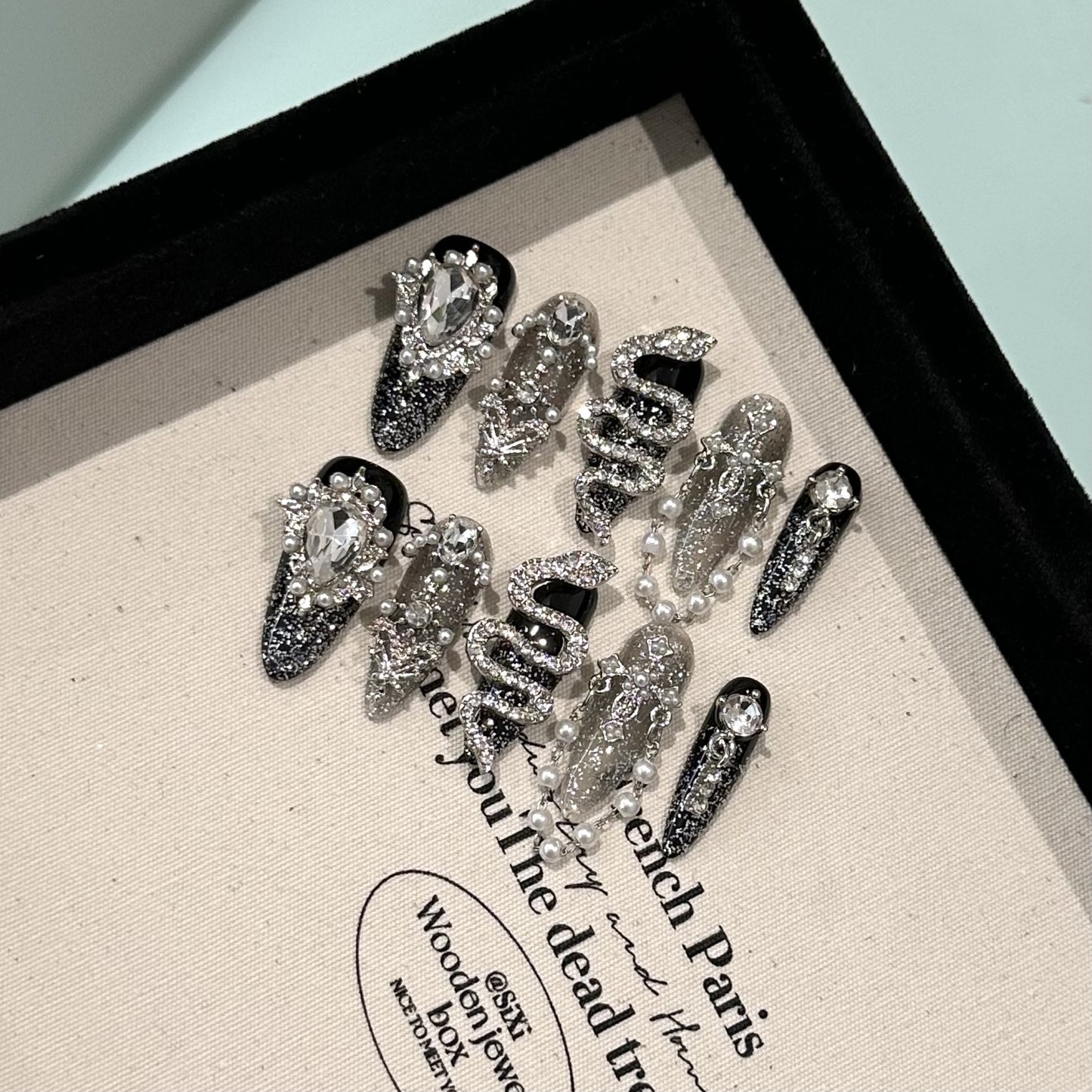 【FULLY ENCRUSTED DIAMOND】Luxury Diamonds Sparkle Princess Nails needlepoint  Handmade Press on Nails Nail Art