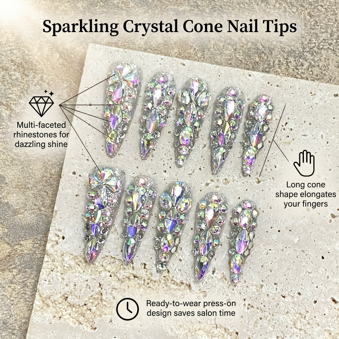 "Shimmer & Strength" Press-On Nails – For the Caregiver‘s Hands