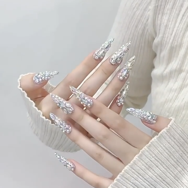 "Shimmer & Strength" Press-On Nails – For the Caregiver‘s Hands